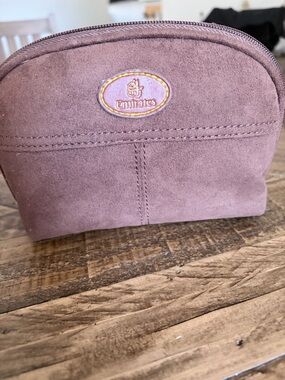 Emirates Brown Suede Cosmetic Pouch